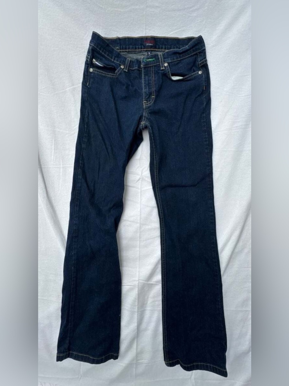 Vintage Y2K (2002) Tommy Jeans Hipster Flare Rinse Denim Jeans Size 5